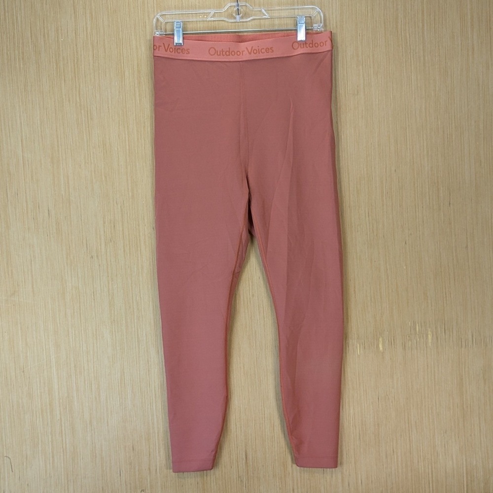 Outdoor Voices Core 7/8 Leggings Size L High Rise Logo Waistband Running Active